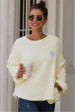 Load image into Gallery viewer, Love Embroidery Loose Plush Pullover
