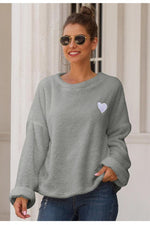 Load image into Gallery viewer, Love Embroidery Loose Plush Pullover
