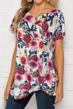 Load image into Gallery viewer, Printed Round Neck Short Sleeve Loose Top
