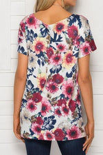 Load image into Gallery viewer, Printed Round Neck Short Sleeve Loose Top
