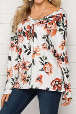Load image into Gallery viewer, Bohemian Round Neck Flower Print Top
