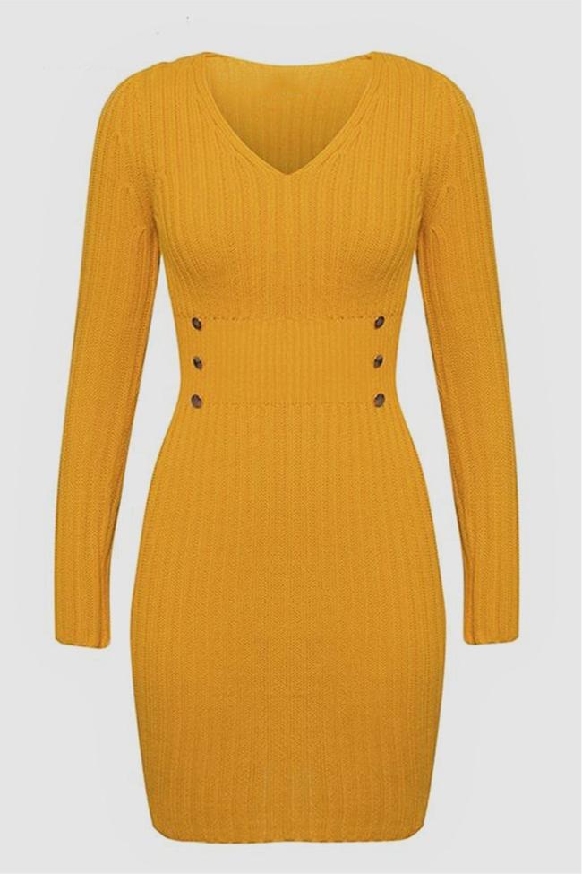 Answer The Call Yellow Sweater Dress