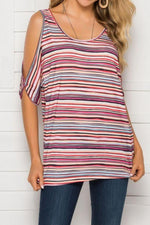 Load image into Gallery viewer, Striped Off-The-Shoulder Loose Vest
