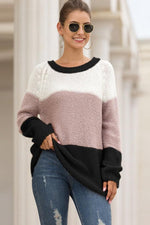 Load image into Gallery viewer, Leisure Color Block Loose Sweater
