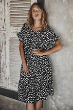 Load image into Gallery viewer, Ruffled Irregular Polka Dot Dress
