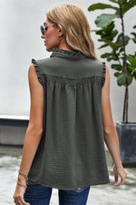 Load image into Gallery viewer, High Collar Button Pleated Top

