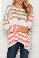 Load image into Gallery viewer, Round Neck Loose Stripe Long Sleeve
