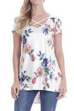 Load image into Gallery viewer, V-Neck Loose Print Short-Sleeved Top
