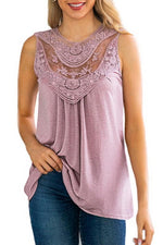 Load image into Gallery viewer, T-Shirt With Round Collar Lace
