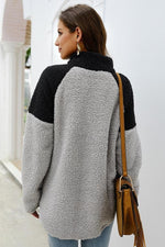 Load image into Gallery viewer, Winter High Neck Buttons Plush Coat
