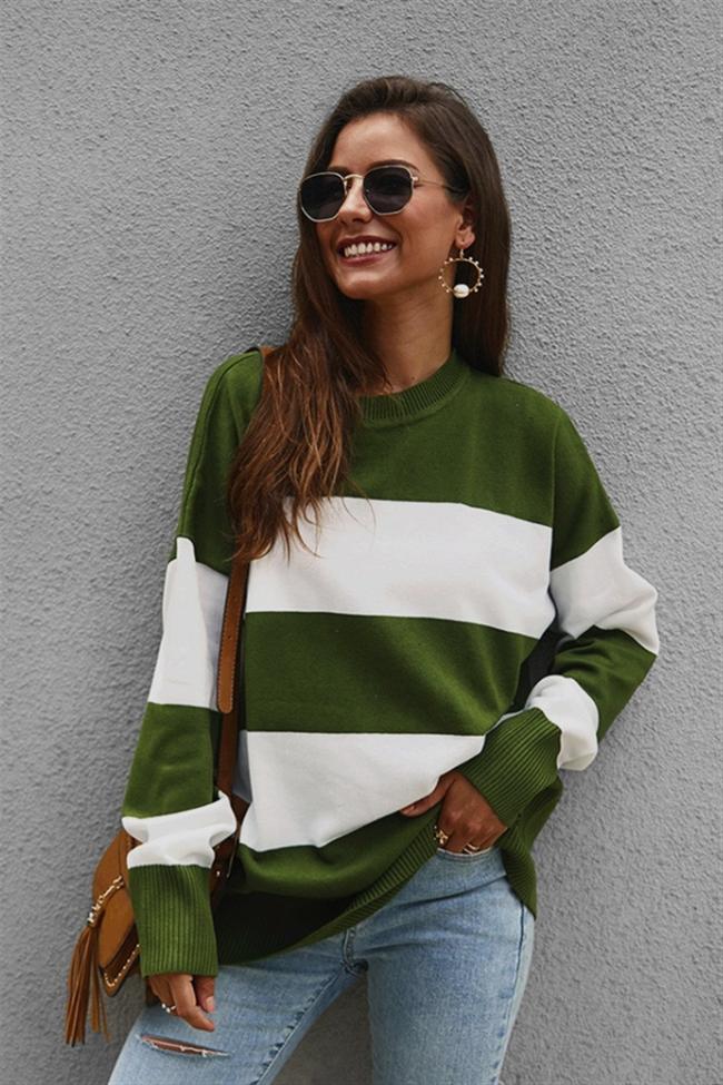 Leisure Color Block Loose Sweater