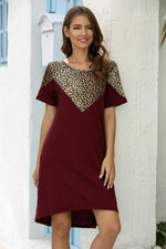 Load image into Gallery viewer, Leopard Stitching Pocket Loose Dress
