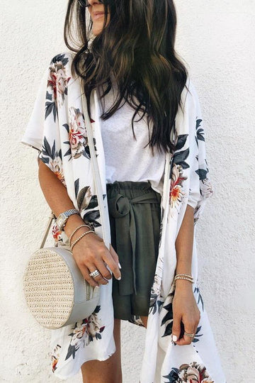 Printed Cardigan Short Sleeve Jacket