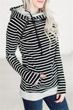 Load image into Gallery viewer, Doublehood Black Stripe Sweatshirt Hoodie
