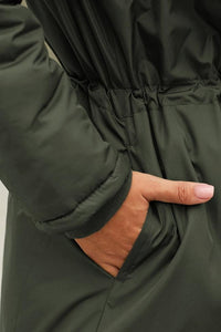Anteroposterior Asymmetry Cotton Hooded Coat