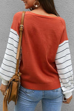 Load image into Gallery viewer, Color Block Lantern Sleeve Sweater
