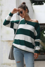 Load image into Gallery viewer, Striped Long-Sleeved Loose Sweater
