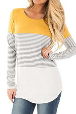 Load image into Gallery viewer, Round Neck Striped Long Sleeve T-Shirt
