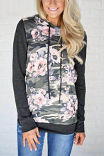 Load image into Gallery viewer, Floral Color Patchwork Long Sleeve Hoodie

