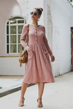 Load image into Gallery viewer, Elegant Double Pockets Slim Sweater Dress
