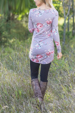 Load image into Gallery viewer, Floral Round Neck Long Sleeve T-Shirt

