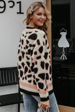 Load image into Gallery viewer, V-Neck Buttons Short Leopard Cardigan
