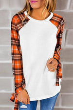 Load image into Gallery viewer, Plaid Patchwork Loose T-Shirt
