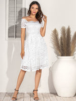 Load image into Gallery viewer, Overlay Off Shoulder Lace Midi Dress
