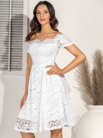 Load image into Gallery viewer, Overlay Off Shoulder Lace Midi Dress
