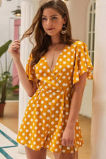 Load image into Gallery viewer, Polka Dot Short-Sleeved Casual Romper
