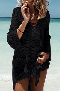 Long Sleeve Stitching Knitted Blouse