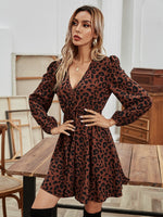 Load image into Gallery viewer, Leopard Front Print A-line Dress
