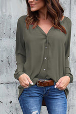 Load image into Gallery viewer, Pure Color V Neck Loose Shirt
