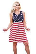 Load image into Gallery viewer, Plus Size American Flag Stars Stripes Tank Dress for Women
