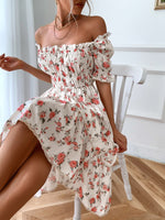Load image into Gallery viewer, Square Neck Allover Floral Flounce Sleeve Dress
