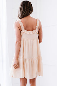 Sleeveless Solid Ruffle Slip Mini Dress for Women