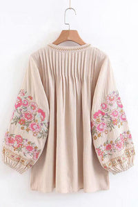 Floral Embroidery Loose Top