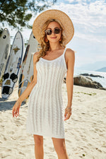 Load image into Gallery viewer, White Sweater Dress Knit Summer Beach Mini Dress

