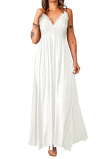 Load image into Gallery viewer, White Long Dress Lace Crochet Backless Maxi Dress
