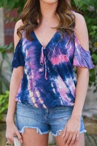 V-Neck Tie-Dyed Loose T-Shirt