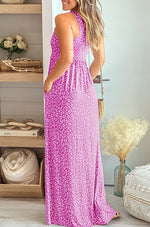 Load image into Gallery viewer, Women&#39;s Summer Sleeveless Loose Maxi Dress Leopard Print Pocketed Long Dress
