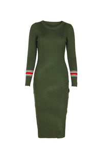 Long-Sleeved Knit Bodycon Dress