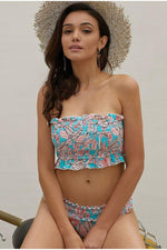 Load image into Gallery viewer, Floral Strapless Slim Bikini Set

