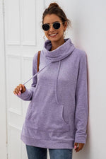 Load image into Gallery viewer, High Neck Drawstrings Plain Sweater
