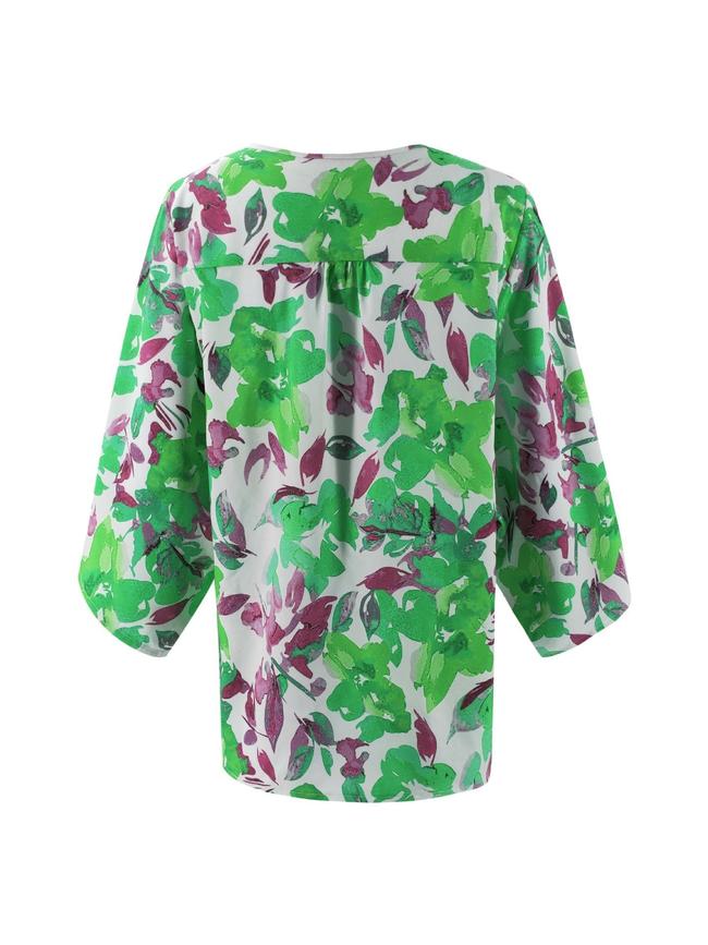 Floral Batwing Sleeve Buttons Top – TheGlamourLady.com