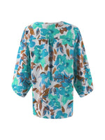 Load image into Gallery viewer, Floral Batwing Sleeve Buttons Top
