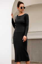 Load image into Gallery viewer, Long Slim Two-Piece Knitwear Set
