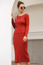 Load image into Gallery viewer, Long Slim Two-Piece Knitwear Set
