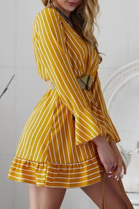 Long Sleeve Striped Mini Dress