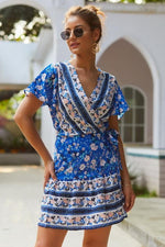 Load image into Gallery viewer, Floral V Neck Bohemian Dress
